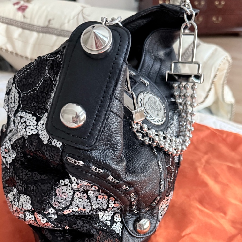 Sharif Embellished Women's leather bag hobo - Picture 6 of 8